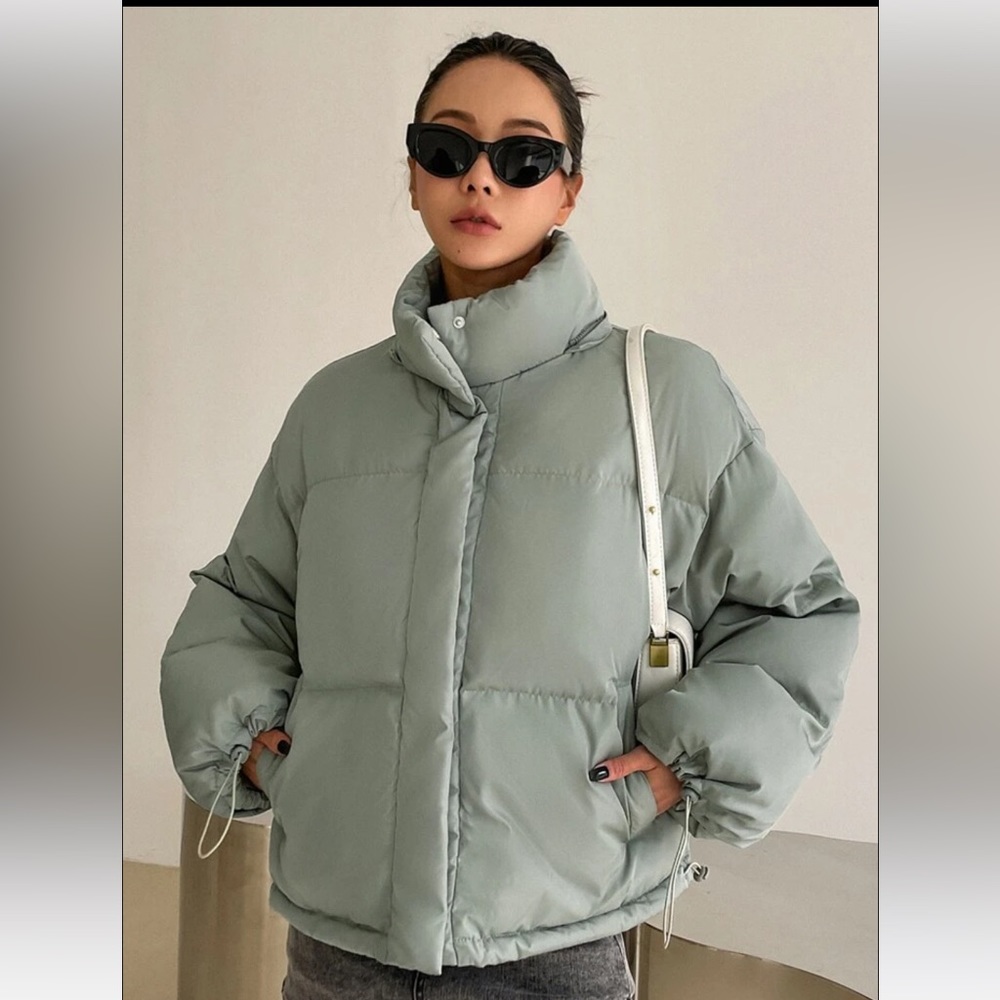 Dazy Drop Shoulder Drawstring Hem Hooded Puffer C… - image 2